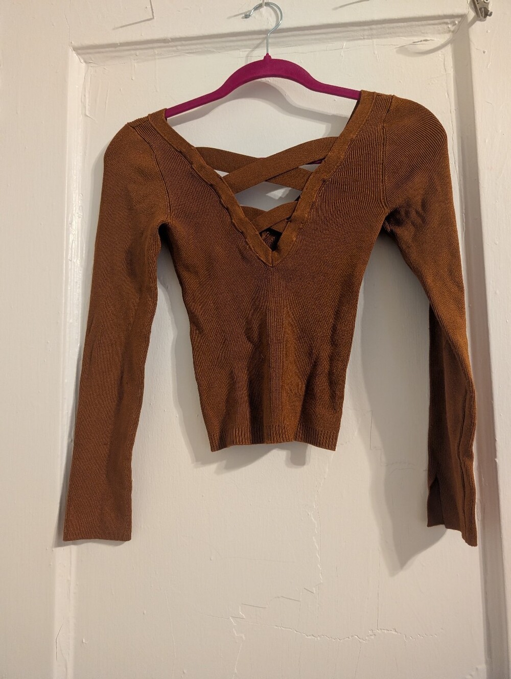 Free People Cage Back V Neck Sweater Perfect For Fall Size Small